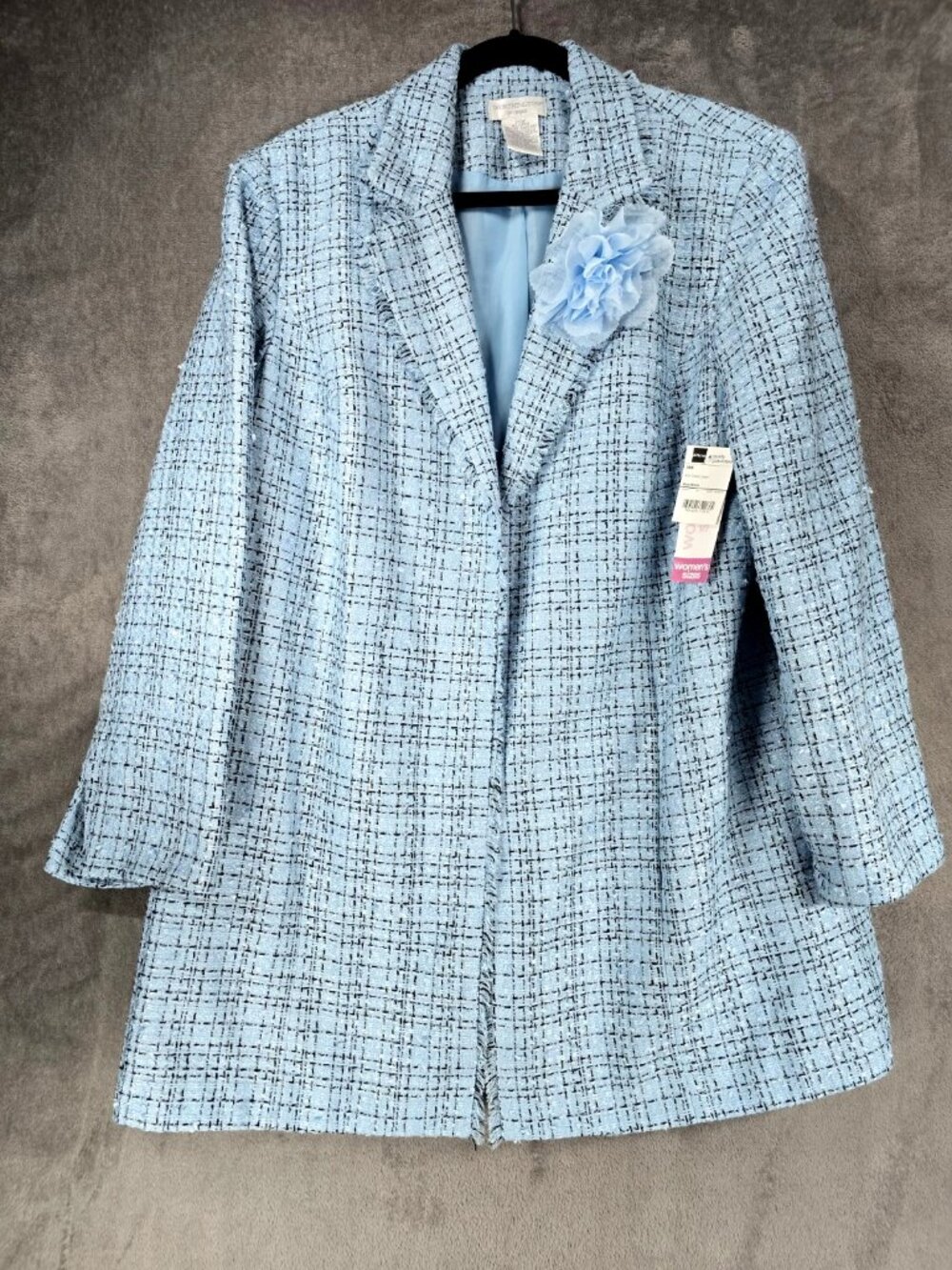 Worthington Pastel Blue Black Lined 3/4 Sleeve Blazer Women's Size 20W